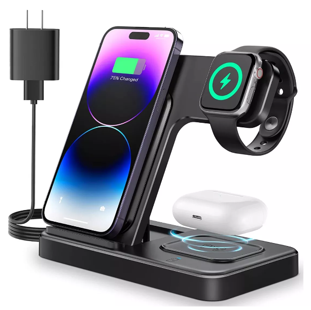 Cargador Inalambrico 3 en 1 para iPhone/iwatch/AirPod